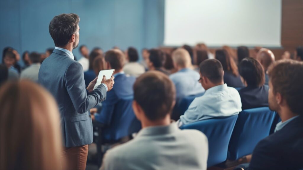 Group of people at business event